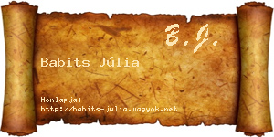Babits Júlia névjegykártya